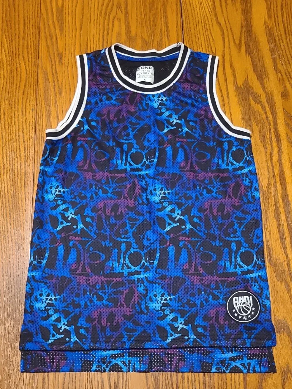 And1 Blue & Maroon Kids' Tank Top - Boy's XL